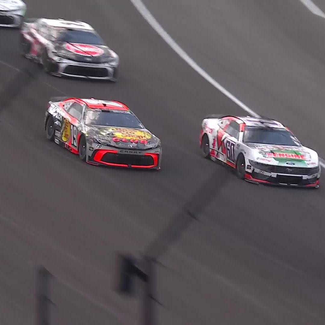 The No. 19 is dropping back. Chase Briscoe sits 12th following the restart.