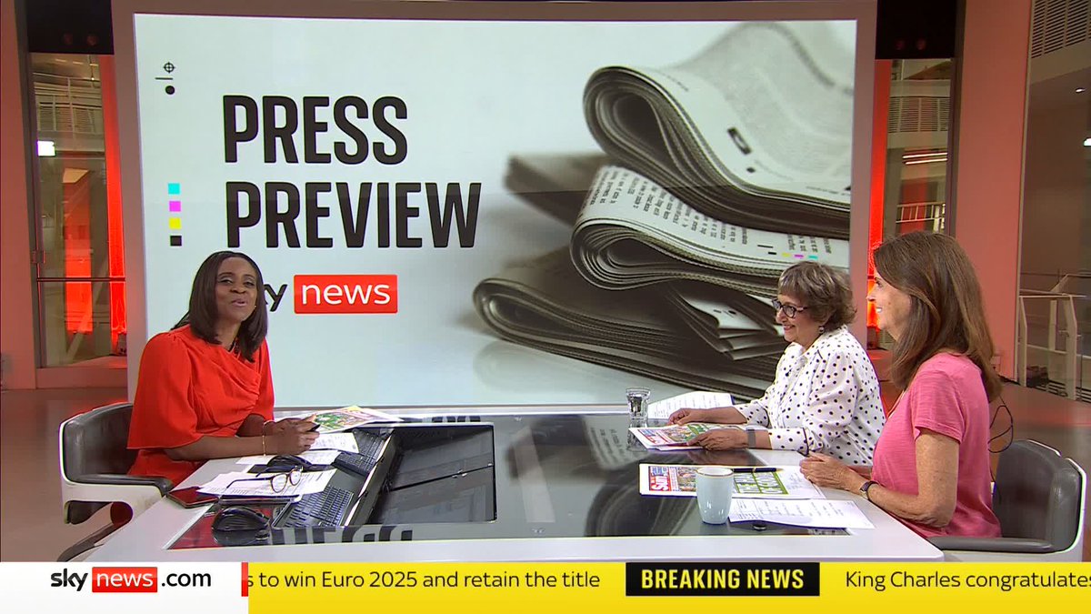 Want to know what's on tomorrow front pages? 🗞️ From the Lionesses win to migrant protests, Gillian Joseph discuss the papers with Columnist Yasmin alibhai-brown and Broadcaster Lucy Beresford Watch now 📺