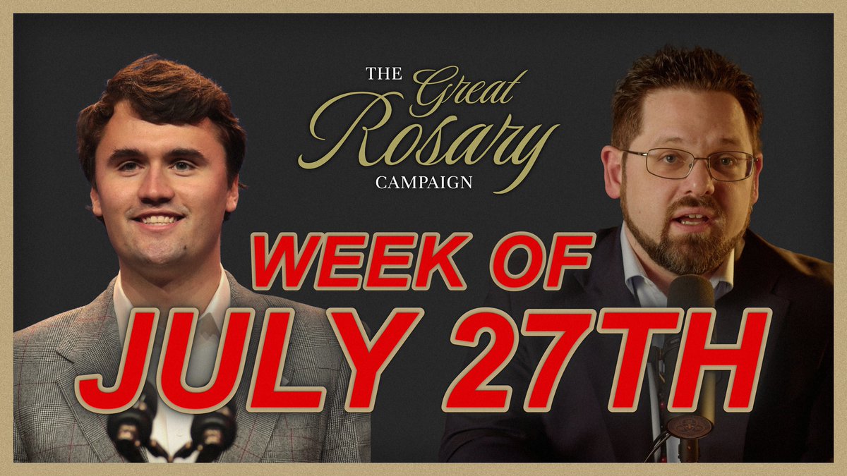For this week’s Great Rosary Campaign, we are praying for the conversion of @Charliekirk11 to the Catholic Faith. I believe he is a genuine seeker of truth, so let us pray that he comes into full Catholic communion. Sign up for updates at: