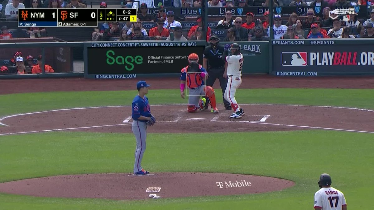 Ronny Mauricio tags out Heliot Ramos at third! (via @ESPN)