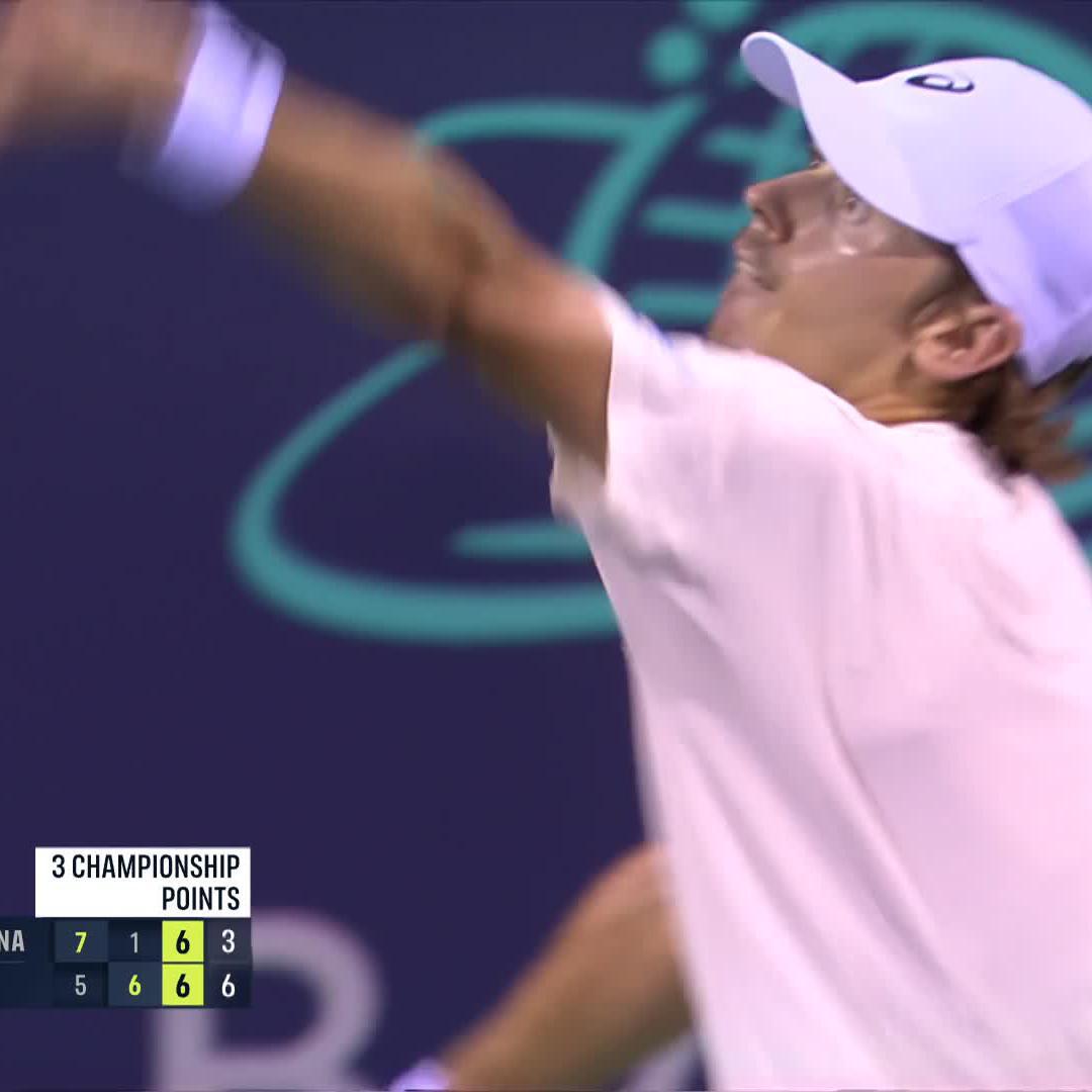 Demon in every sense 👿 Alex de Minaur saves THREE championship points to defeat Davidovich Fokina in an epic! #MubadalaCitiDCOpen