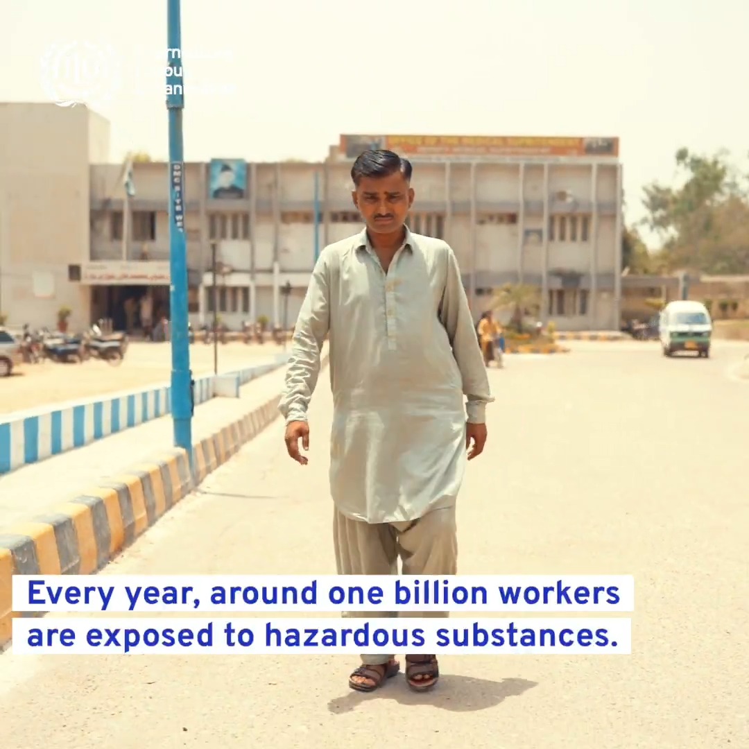 "I stepped into hot water, not knowing it was mixed with chemicals—my leg's never healed.” Watch how Nazakat Ali, a textile worker, faced the harsh reality of chemical hazards—& how ILO Pakistan is helping make workplaces safer through its project on sound chemical management.