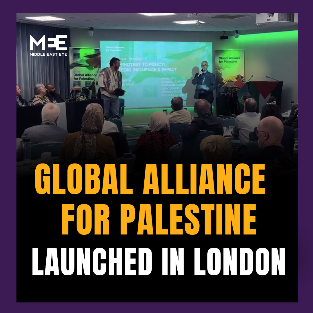 Jeremy Corbyn spoke about the launch of the Global Alliance for Palestine, a new international initiative aimed at uniting pro-Palestinian organisations and activists under a common platform of solidarity and action