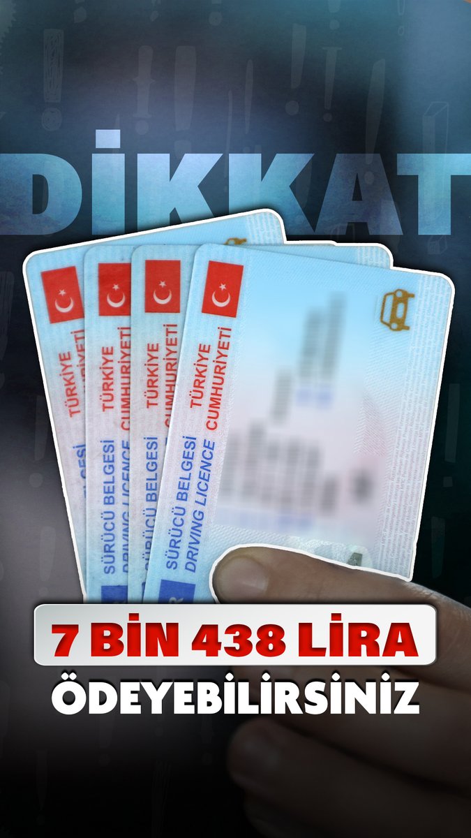🪪Eski ehliyetleri yenilemek için son günler. 🚗15 TL olan ehliyet yenileme ücreti 1 Ağustos'tan itibaren 7 bin 438 TL'ye yükselecek. ❓Peki, ehliyet yenileme işlemi nasıl yapılır?