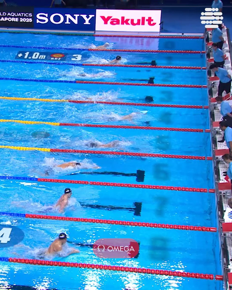 🇨🇳 Qin Haiyang coming back in the second half of the men’s 100m breaststroke to take the win 🥇 #Swimming #AQUASingapore25