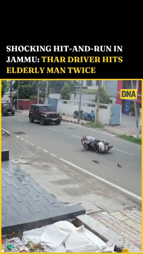 #Breaking | A CCTV video has surfaced from the Gandhi Nagar area of Jammu district, showing a Thar car driver deliberately hitting a scooty rider. The injured person has been shifted to the hospital, where he is currently undergoing treatment. #DNAUpdates | #Jammu | #GandhiNagar | #HitAndRun | #ViralVideo | #ShockingVideo