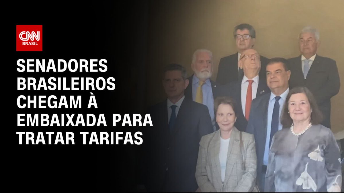 Senadores brasileiros chegam à embaixada para tratar tarifas; assista #LiveCNNBrasil