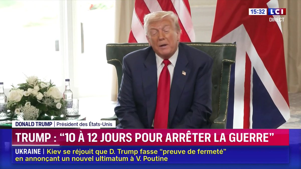 🔴 Donald Trump donne "10 à 12 jours" à Vladimir Poutine pour mettre fin à la guerre en Ukraine ▶️ Les précisions de Justine Jankowski
