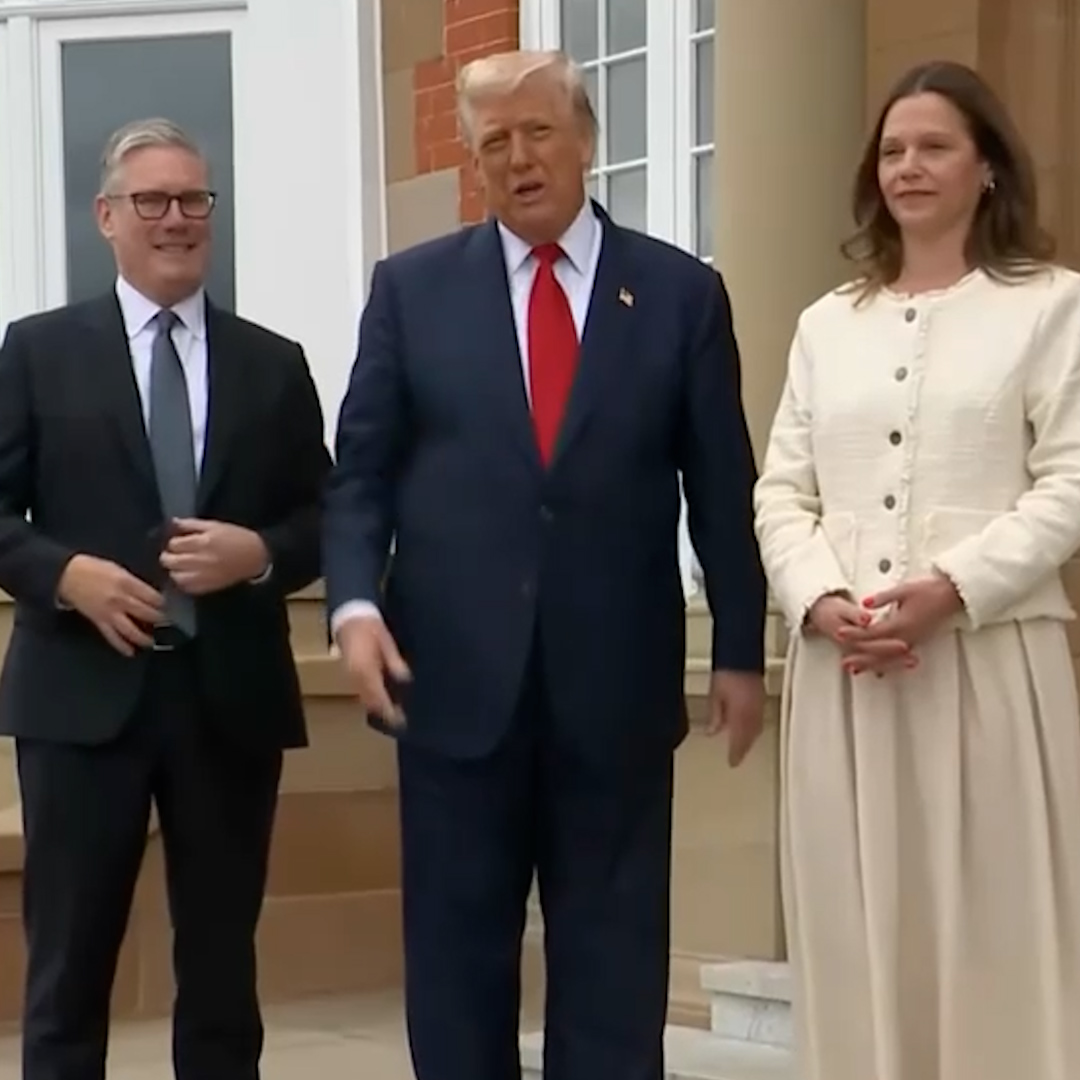 'I don't want to say more, I'll get myself in trouble.' Donald Trump heaped praise on Keir Starmer's wife, Lady Victoria Starmer, during talks at his Turnberry golf club.