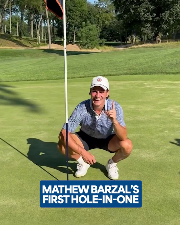 How about sinking your first two aces six days apart? ⛳️ Mathew Barzal did that. (🎥: IG/barzal97)