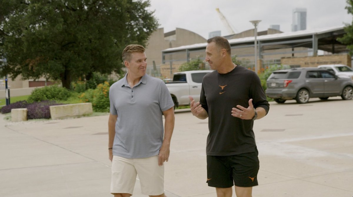 This summer, Rece Davis traveled the U.S. to spend time with CFB coaches shaping the game 1st stop ➡️ Texas Football Davis walked the iconic '40 Acres' with Steve Sarkisian - discussed Texas Longhorns back-to-back #CFBPlayoff appearances & starting QB Arch Manning