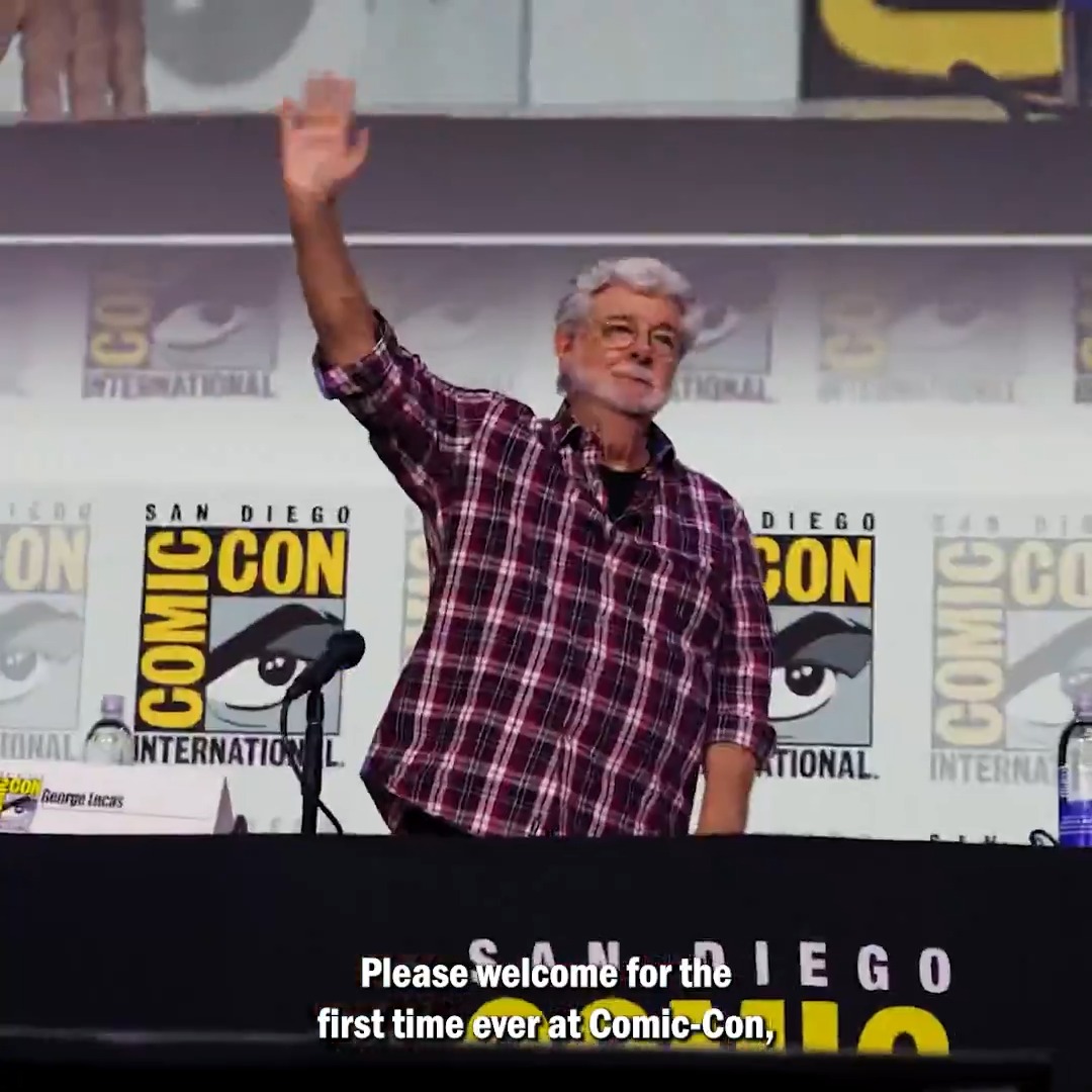 Thank the Maker. George Lucas was joined by filmmaker Guillermo del Toro, Lucasfilm’s Doug Chiang, along with moderator Queen Latifah as he discussed the upcoming @LucasMuseum during his Hall H San Diego Comic-Con debut.