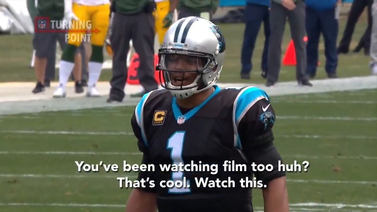 "You've been watching film too, huh? That's cool. Watch this." A Cam Newton moment that we will never forget 😂