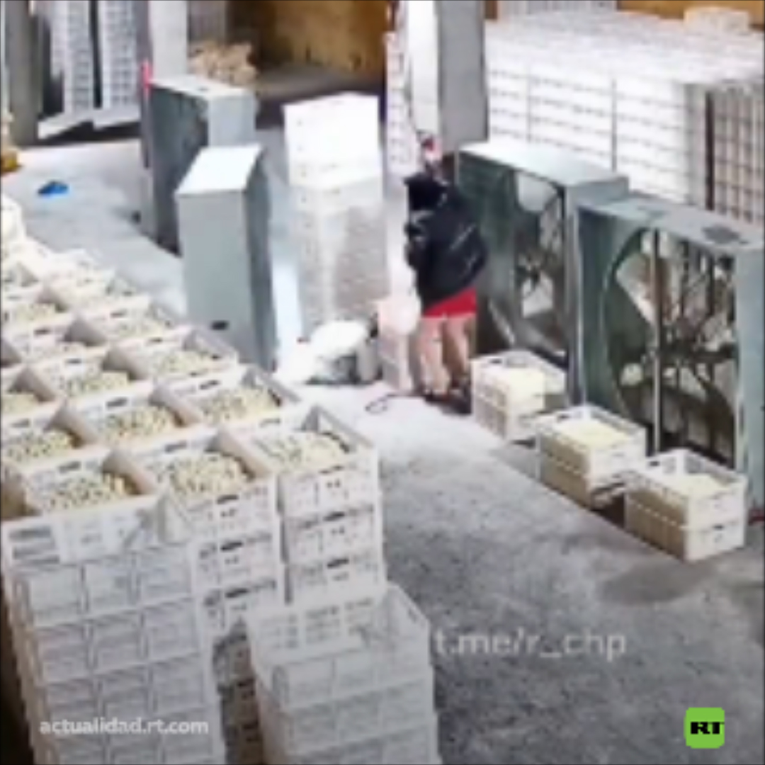 👀Un gran ventilador 'se rebela' y casi aplasta a una mujer en China La empleada desenchufó el ventilador a tiempo. Los internautas creen que tuvo suerte de que su pelo no se enredara en las aspas. ¿Alguien puede explicar qué pasó en este video?