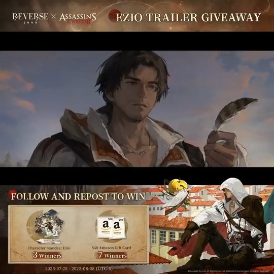 Ezio Trailer - Glimmer in the Shadows | Reverse: 1999 × Assassin's Creed Entering the darkness is not a curse for us; it is our most solemn duty. [Giveaway] 1.Follow Reverse: 1999 | Version 3.4 Available Now 2.RT trailer before Aug. 8th HD: Download: