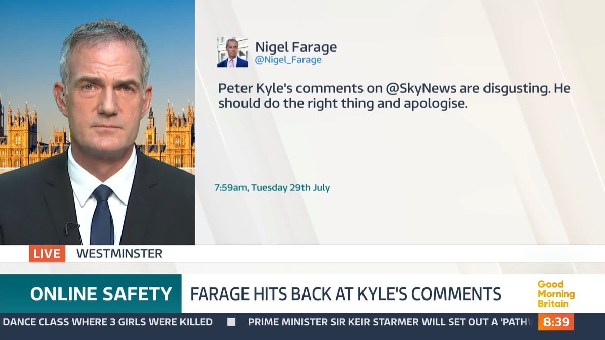 'Nigel Farage is on the side of predators,' Technology Secretary Peter Kyle tells Ed Balls and @charlottehawkns. Nigel Farage MP criticised new UK online safety rules, which outline that platforms have a legal duty to protect children online.