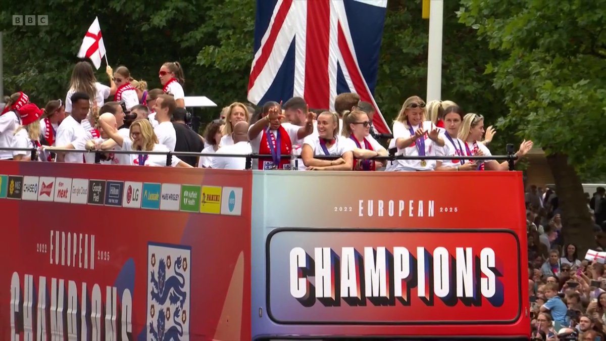 "What wonderful scenes. From Basel to Buckingham Palace. The whole of England can welcome back our superstars, our trailblazers, our historical Lionesses." Rachel Brown-Finnis speaking for England fans everywhere! #BBCFootball #WEuro2025