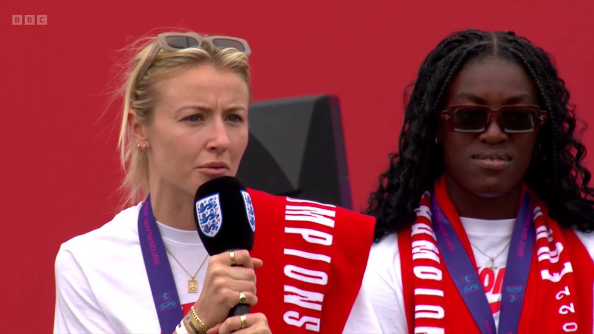 "This is one of the best things we've ever been a part of." An emotional England captain Leah Williamson tells fans what it means to her - and the team - to win the #WEuro2025. #BBCFootball