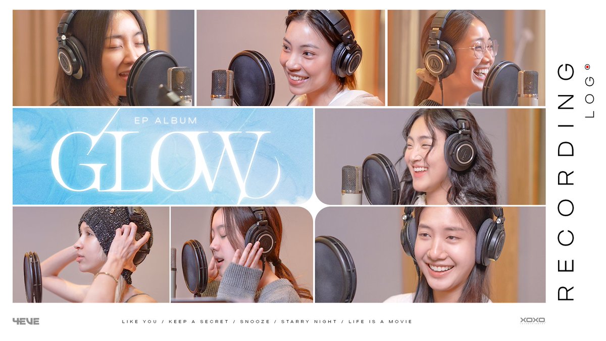 Where the GLOW begins ✨💿 4EVE 🎙️ 𝐑𝐞𝐜𝐨𝐫𝐝𝐢𝐧𝐠 𝐋𝐨𝐠 – EP Album ‘GLOW’ Watch the full video on YouTube : 4EVE ✨ 4EVE "GLOW" EP ALBUM is OUT NOW! Listen worldwide. Feel everything. #GLOWwith4EVE #4EVE #XOXOentertainment