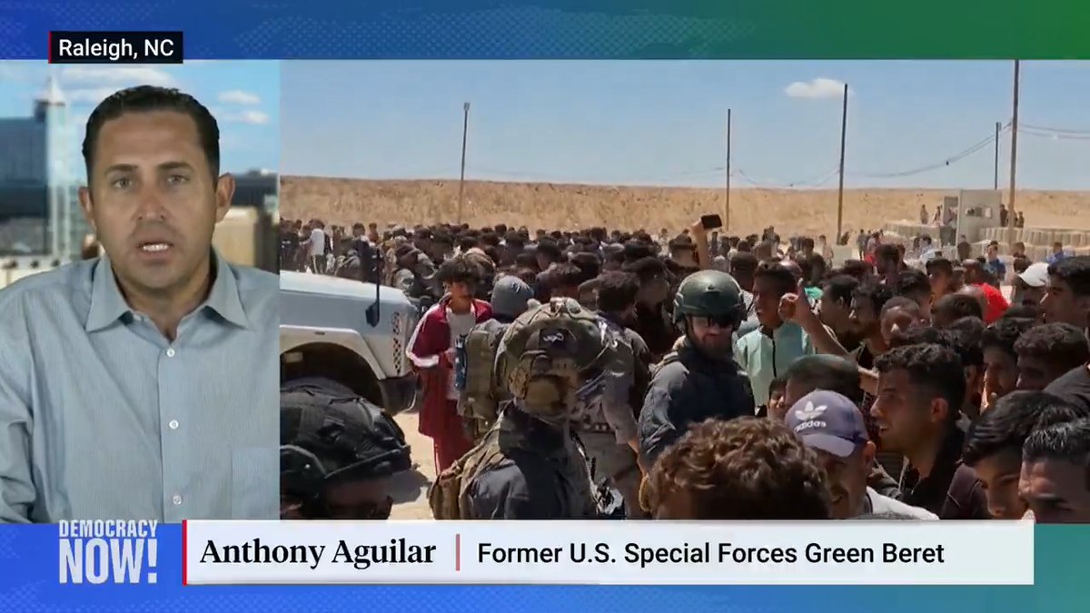 U.S. military veteran Anthony Aguilar, who worked as a security contractor at Gaza Humanitarian Foundation sites, says he was horrified by war crimes being carried out against starving Palestinians. "The sites have not only become death traps, they were designed as death traps."
