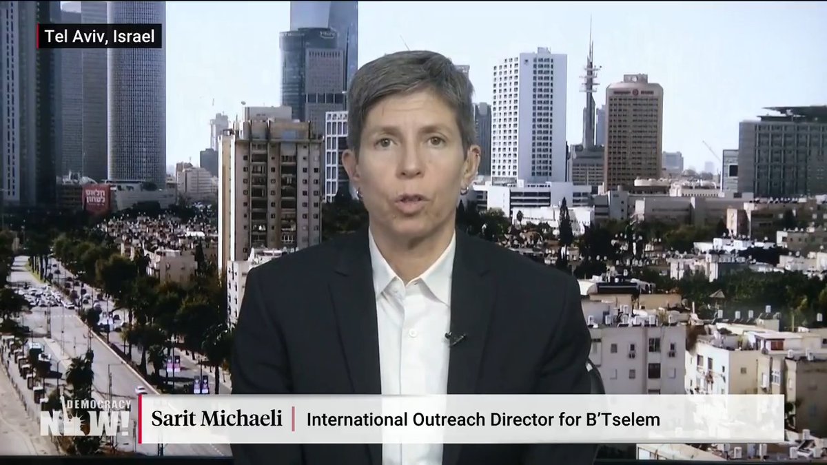 The Israeli human rights group B'Tselem בצלם بتسيلم issued a report this week declaring Israel's actions in Gaza to constitute a genocide, joining a growing global consensus. "Israel is taking systematic, organized action to destroy Palestinian society in Gaza," says Sarit Michaeli.