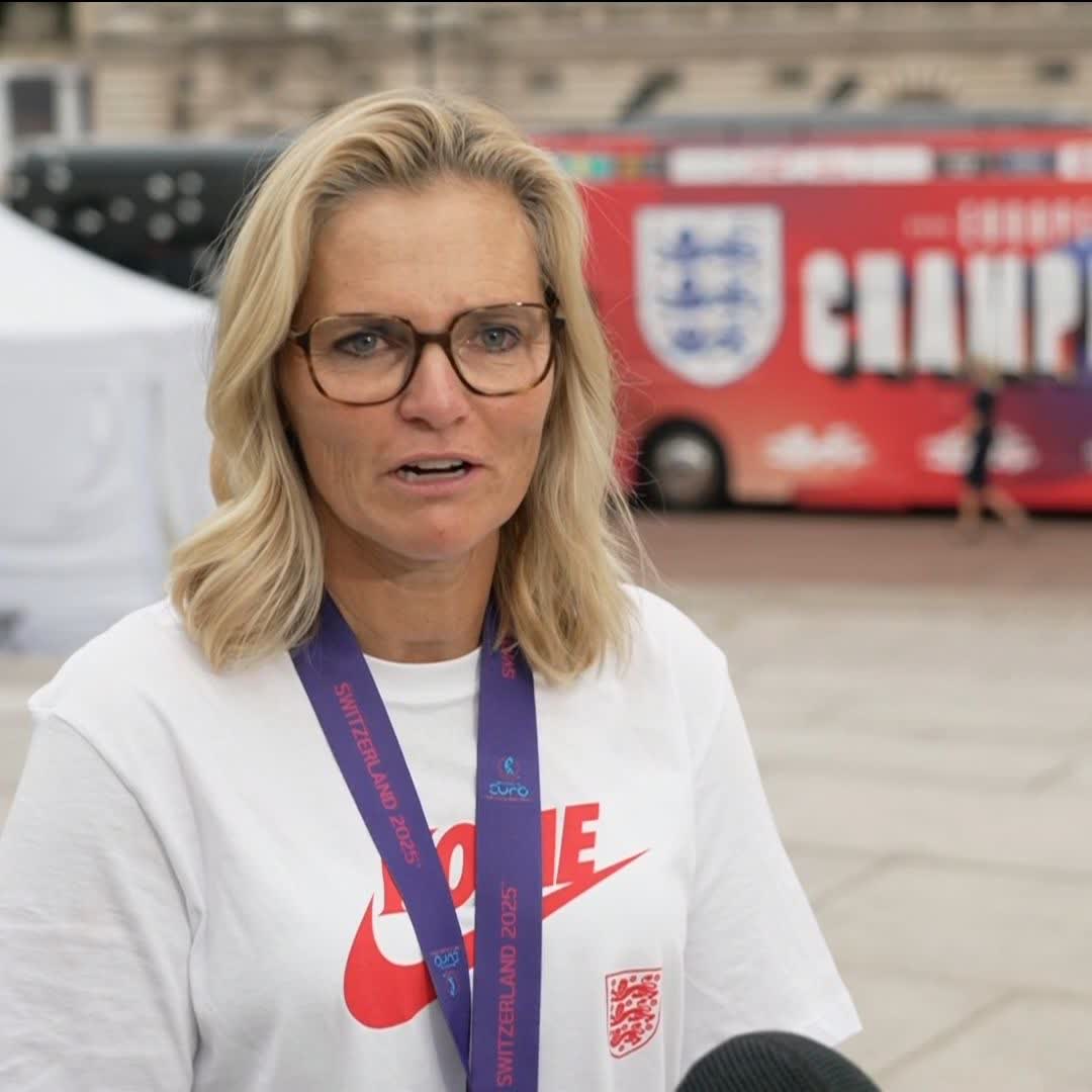 'All these people coming to celebrate with us - it's really, really incredible and surreal' ⭐️ Sarina Wiegman reflects on the Lionesses' Euro 2025 victory parade 🏆