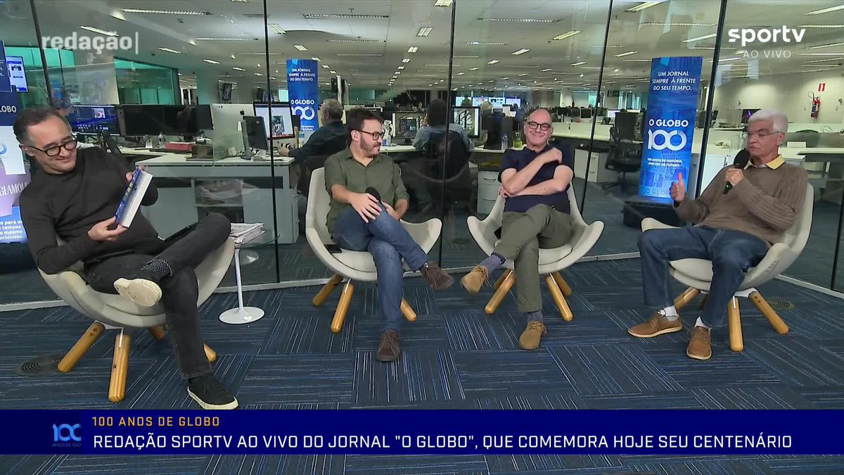 100 ANOS DE HISTÓRIA! 🤩👏 O Jornal O Globo e o Grupo Globo completam 100 anos nesta terça, e o #RedaçãoSportv está diretamente da sede da publicação para celebrar a data!