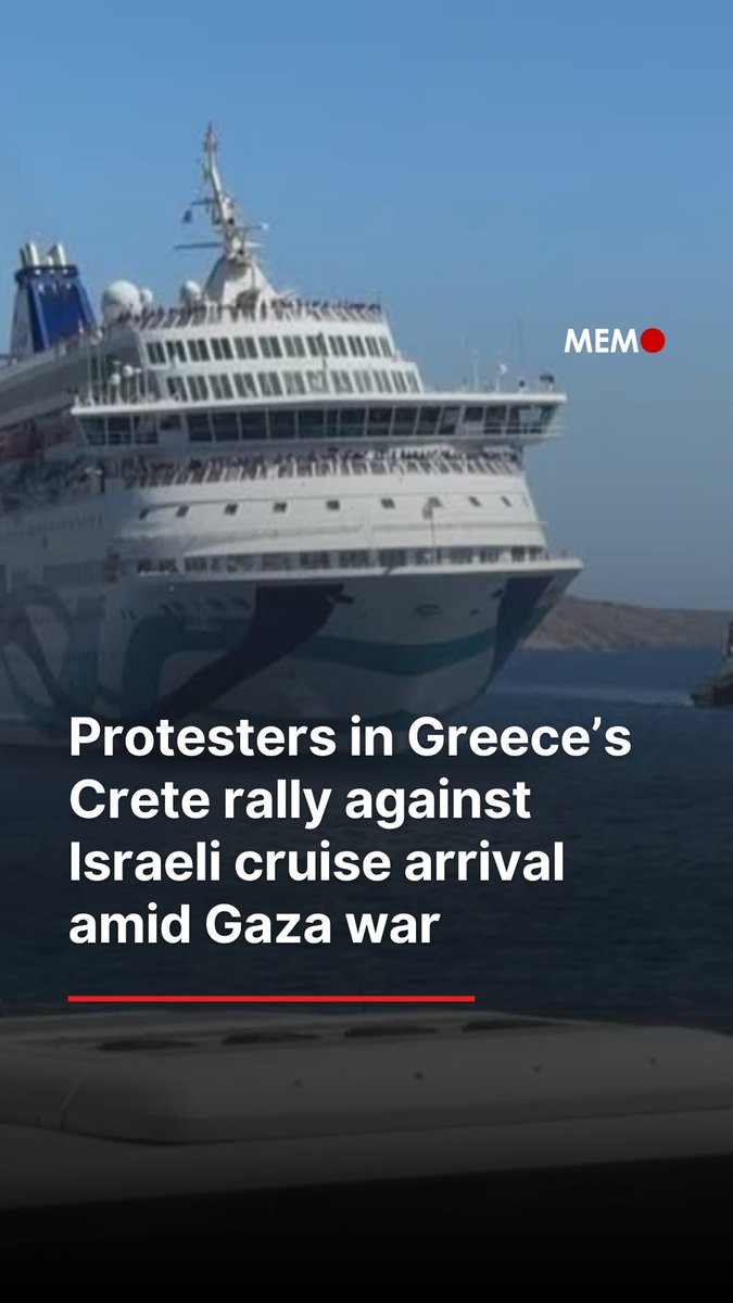 Dozens of demonstrators gathered Tuesday, July 29, on the Greek island of Crete to protest the arrival of Israeli cruise ship passengers at the port of Agios Nikolaos. Security forces implemented extensive measures around the port during the rally. Protesters condemned Israel’s military actions in Gaza and called for an end to tourism ties with Israel.