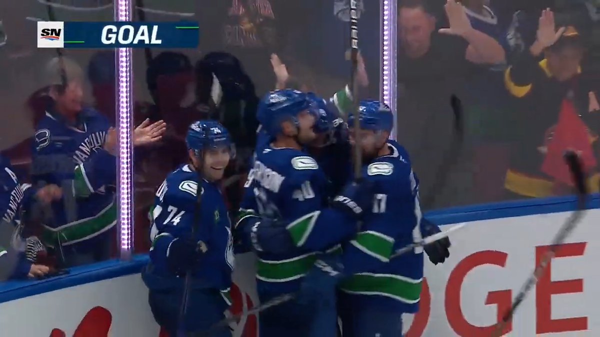 Random #Canucks Goal Of The Day October 9th, 2024. Quinn Hughes stops the puck from going into the empty net. J.T. Miller scores right after and Rogers Arena goes crazy. 🎥: Sportsnet