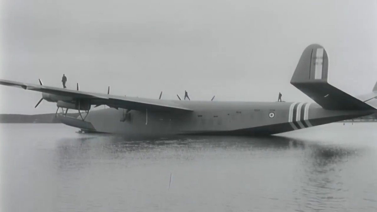 Footage from 1945 of the big boy French Latécoère 631. That's right, I sometimes "scan" through French videos in the archives. Paraphrase from wiki: Construction started on the Latécoère in 1938 but was halted due to WWII. Soon after the Franco-German Aristice in 1940 building resumed and the first prototype flew in 1942. But the Germans confiscated it and passed it on the to the Luftwaffe. It was eventually destroyed by RAF Mosquito's in 1944 while at Lake Constance. The second aircraft F-BANT (this one, I believe) first flew in 1945. It was powered by six Wright R-2600 engines of 1,600 horsepower (1,200 kW) each. Four aircraft were purchased by Air France, and entered service on the Biscarrosse-Port-Étienne-Fort de France route in July 1947. However, the aircraft were withdrawn from service in 1948 following the loss of F-BDRC. The last surviving aircraft operated until 1955.☕️
