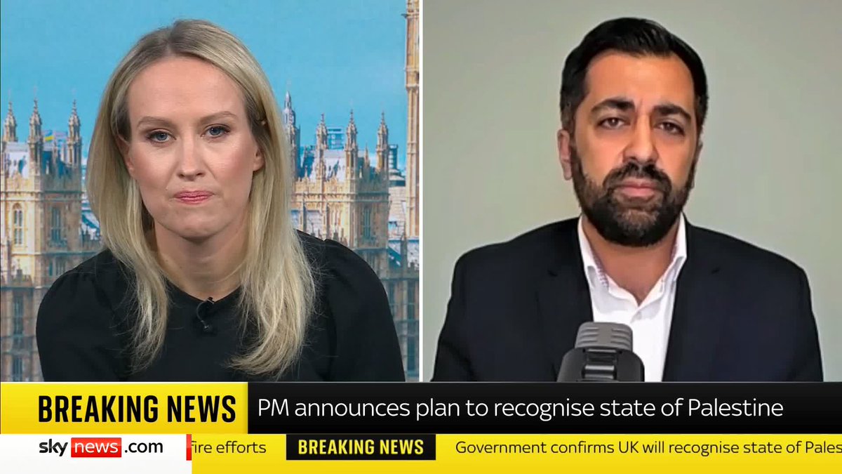 'He went to get flour, he's not Hamas, he's not a terrorist, was shot in the stomach, and then a tank ran over him' Former First Minister of Scotland, Humza Yousaf, tells Sophy Ridge what happened to his father-in-law's cousin in Gaza.