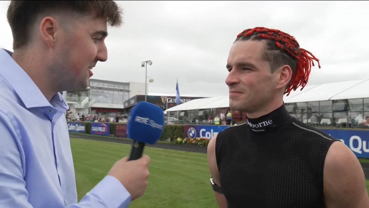"It's not great now, I won't lie" - Racegoers at Galway had a mixed reaction to Danny Mullins's red-hot new hairstyle 📺 Watch The Galway Races live on RTÉ2 and @RTEPlayer #GalwayRaces