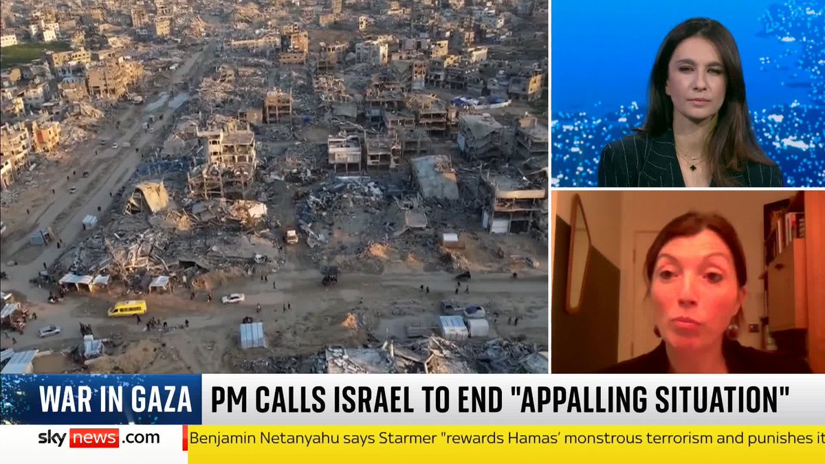 "Why do you think the prime minister chose to do this in this moment?" - Yalda Hakim "My sense is that it is an attempt to diffuse pressure" - Sara Husseini, Director of the British Palestinian Committee. 📺 Sky 501 and YouTube