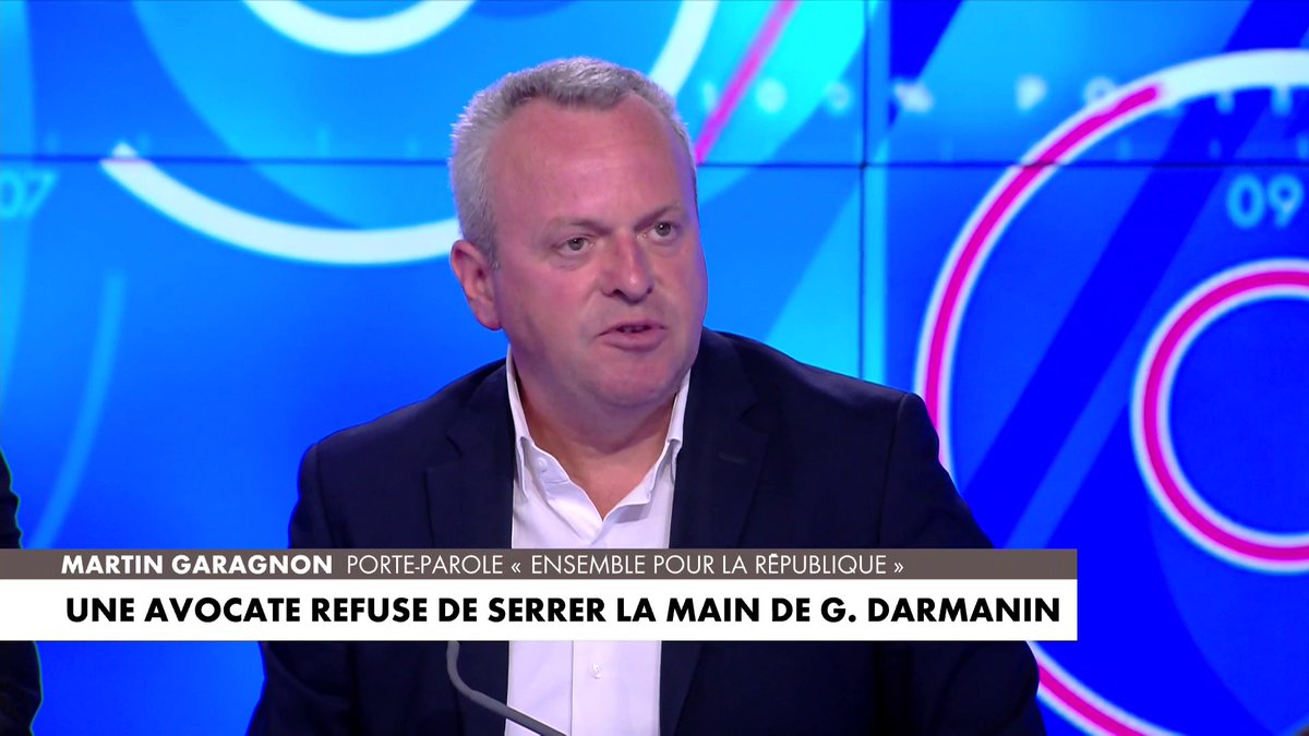 Martin Garagnon, porte-parole "Ensemble pour la République", alors qu'une avocate a refusé de serrer la main de Gérald Darmanin : «Il faut arrêter de considérer que les hommes politiques sont des chiens»
