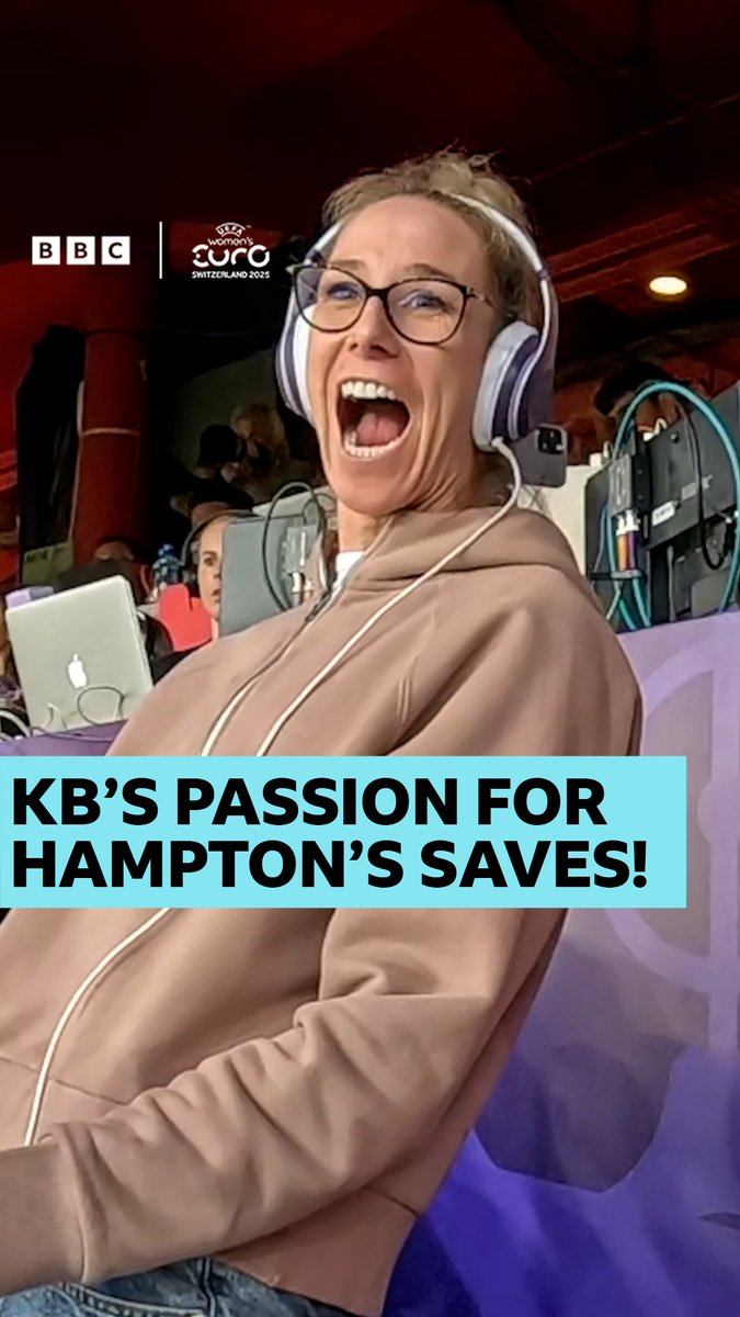 Want to relive those Hannah Hampton heroics during that penalty shootout? 🤩🧤 Of course you do! Karen Bardsley's passion here is unmatched 🔥 #BBCFootball #Lionesses #WEURO2025