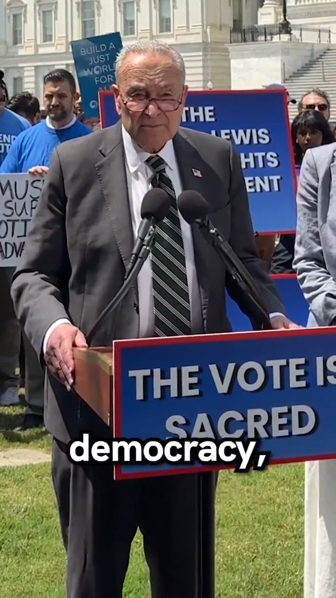 At a time when our democracy is already at risk, Republicans are making it harder for people to vote, and trying to revert to Jim Crow. That's why we’re working to pass the John R. Lewis Voting Rights Advancement Act, to fight for, and to protect our democracy.