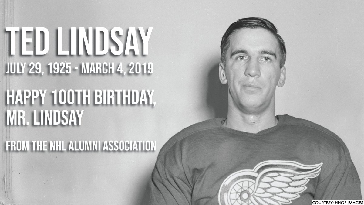 On what would have been Ted Lindsay’s 100th birthday, we celebrate a man who reshaped the landscape of the NHL, advocating for players’ rights and building a brighter future for his peers and all those who would come after him. Happy heavenly birthday, Mr. Lindsay. ♥️