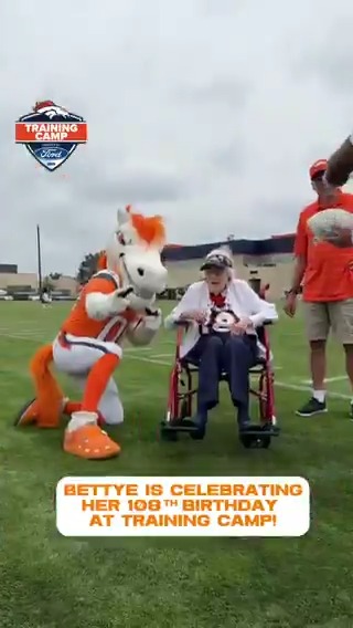65 years of cheering on the Broncos! 🐴 Thank you for celebrating your special day with us, Bettye!