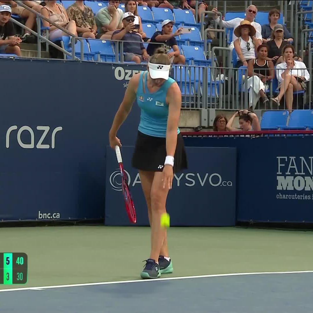 Powering onto the next 🔋 Elena Rybakina defeats Baptiste in straight sets, 6-4, 6-3. #OBN25