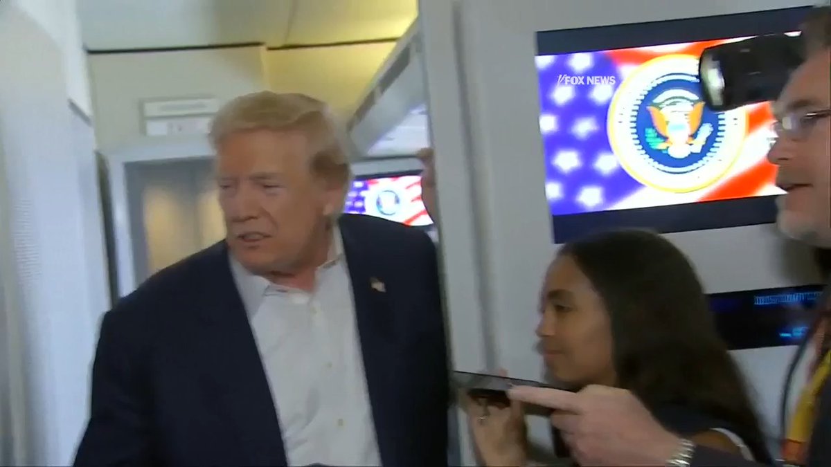 “This little girl has a lot of muscle.” President Donald J. Trump's granddaughter, Chloe, made a surprise visit in front of the camera aboard Air Force One.