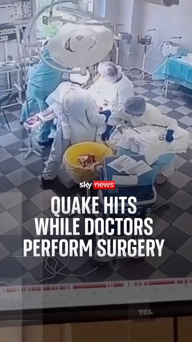 This CCTV captures the moment a major earthquake struck as doctors performed a surgery on a cancer patient in Russia's Kamchatka Peninsula. Click here for more ➡️