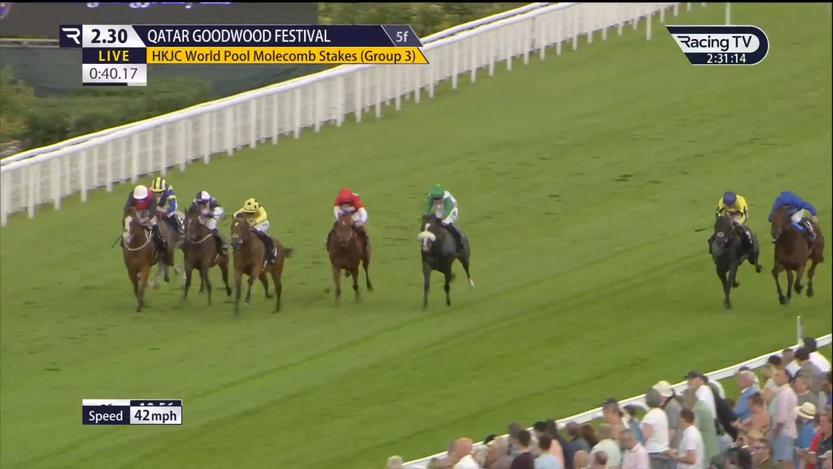 LADY IMAN 😍 Group Three honours in the Molecomb Stakes for the Ger Lyons-trained filly under Ryan Moore 🥇 Goodwood Racecourse HKJC Racing | World Pool