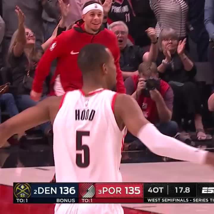 Prime Dame and CJ vs a young Jokic and Murray. This 4OT classic was easily one of the best playoff games ever.