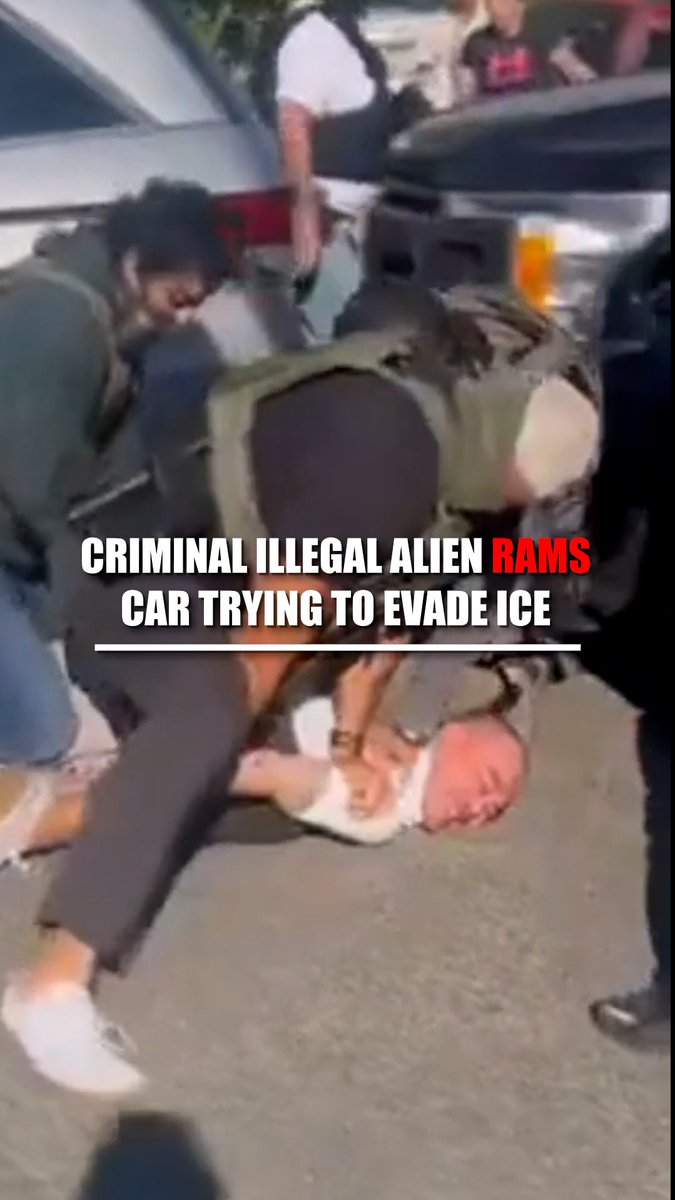 Watch the dramatic moment U.S. Immigration and Customs Enforcement officers apprehend a criminal illegal alien who rammed his car into another vehicle when trying to get away. "With convictions for drug possession, larceny and burglary, you can bet we’ll get him ready for a one-way trip home," ICE said.