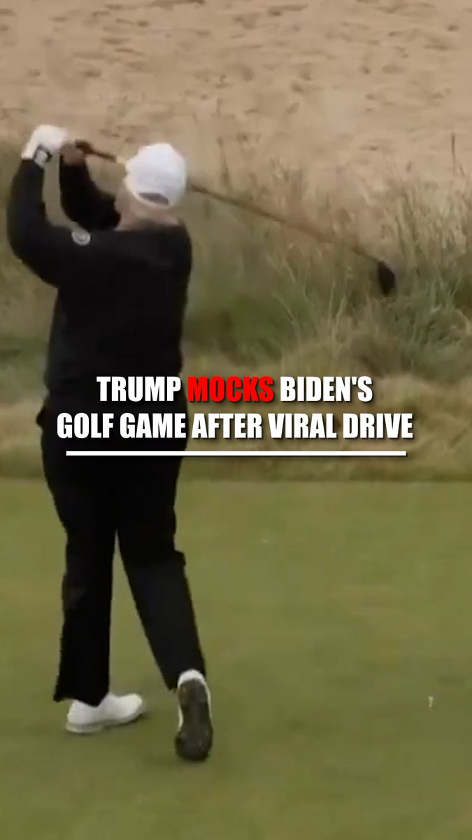 "That's no Joe Biden!" Donald J. Trump talks about his viral drive during his trip to Scotland — with a sly shot at former president Joe Biden.