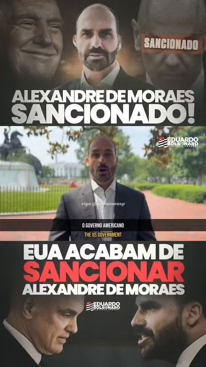 O mundo está olhando para o Brasil. Hoje, os EUA anunciaram sanções contra Alexandre de Moraes com base na Lei Magnitsky, usada contra violadores de direitos humanos. É um marco histórico e um alerta: abusos de autoridade agora têm consequências globais. Chegou a hora do Congresso agir. A anistia ampla, geral e irrestrita é urgente para restaurar a paz, devolver a liberdade aos perseguidos e mostrar ao mundo que o Brasil ainda acredita na democracia. A Tarifa-Moraes, de 50%, é só um sintoma do que se tornou o país: isolado e em conflito com seus próprios cidadãos. Precisamos reconstruir pontes, não muros. Não se trata de vingança, mas de justiça. Não se trata de política, mas de dignidade. É hora de virar a página, JUNTOS! No fim, senhores, o caro Chesterton estava completamente certo: “Um dos paradoxos eternos da política humana é o fato de que apenas o homem corajoso o suficiente para desafiar os dragões pode descobrir que eles são apenas lagartos.”