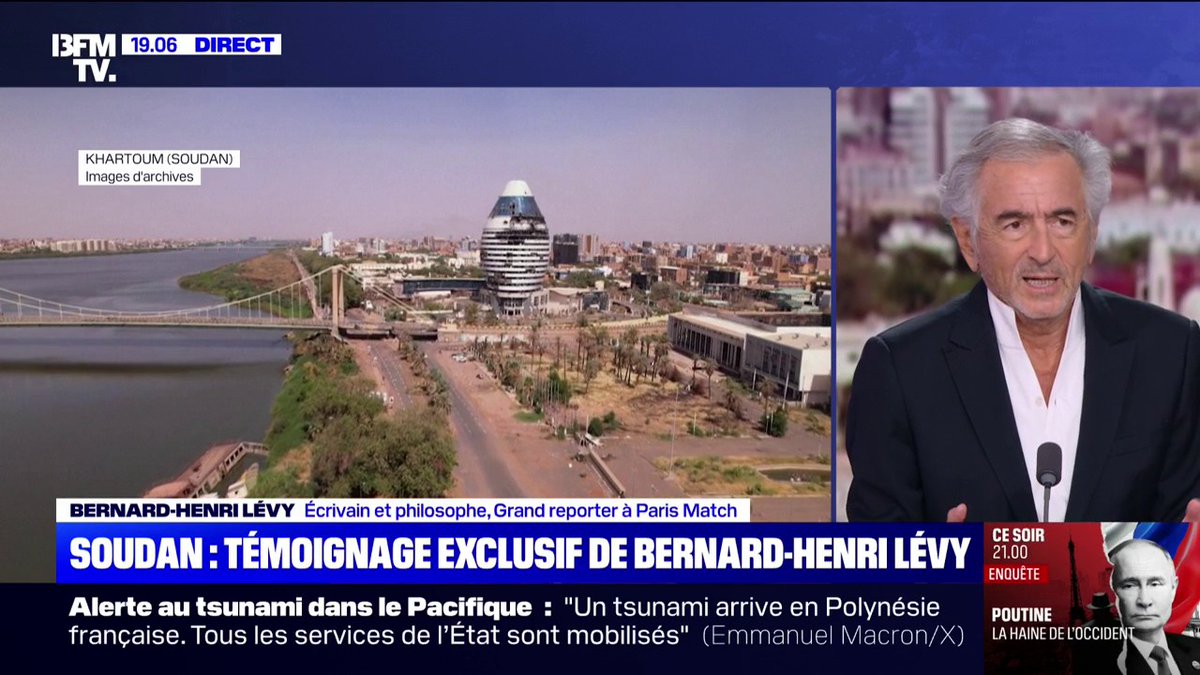 💬​ "La guerre au Soudan est une guerre oubliée" ➡️​ Bernard-Henri Lévy, écrivain et philosophe, raconte dans les colonnes de Paris Match ce qu'il a vu sur place