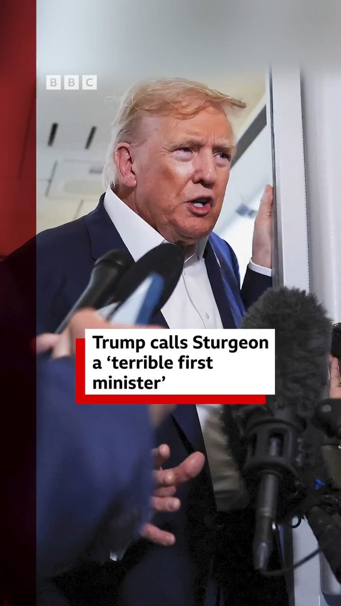 Donald Trump described Nicola Sturgeon as a "terrible first minister", in a parting shot after his four-day trip to Scotland. Read more ➡️