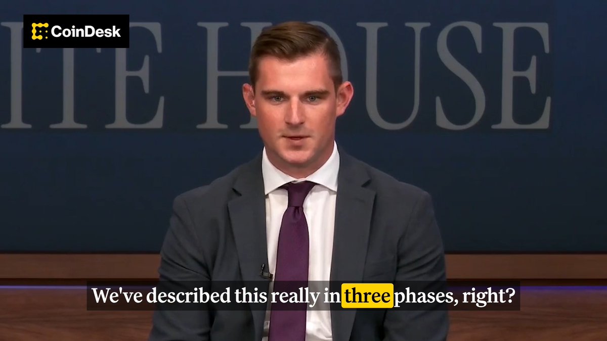 🏛️ POLICY: The Trump administration is carrying out crypto regulation through three phases: 🧨 Demolition 🏗️ Construction ⚖️ Implementation "It's the three prongs of the stool," Bo Hines says, adding that the White House's digital asset report "really brings this all together."