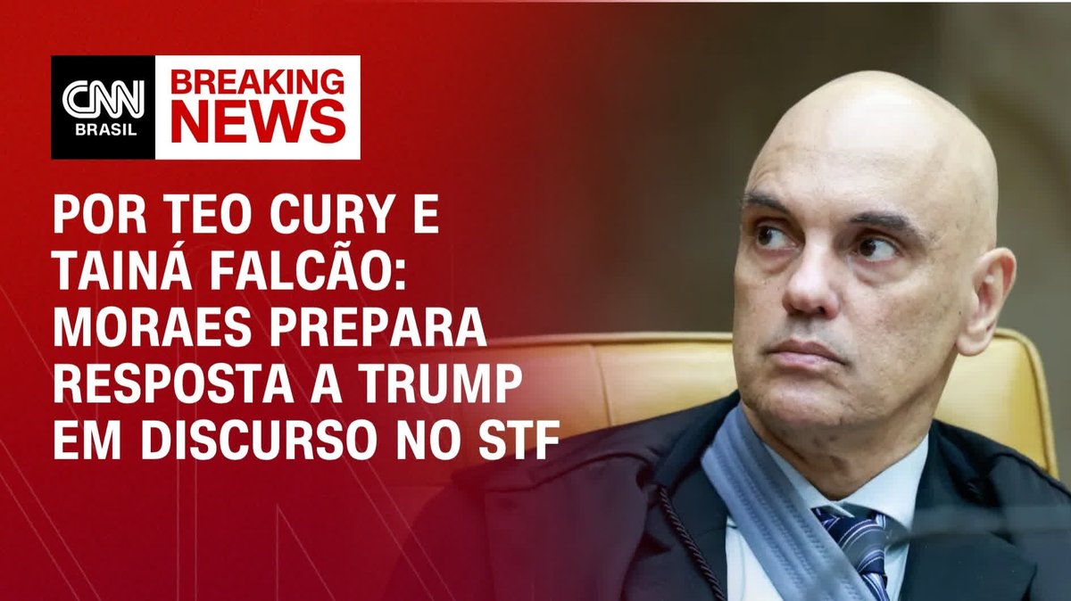 Por Teo Cury e Tainá Falcão → Moraes prepara resposta a Trump em discurso no STF; assista #CNNBrasil